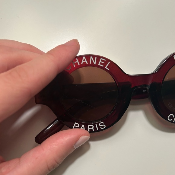 Chanel Logo Round Spring 1993 Sunglasses Brown vintage - Picture 3 of 8